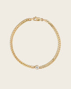 Lab Diamond Bezel Set Curb Bracelet