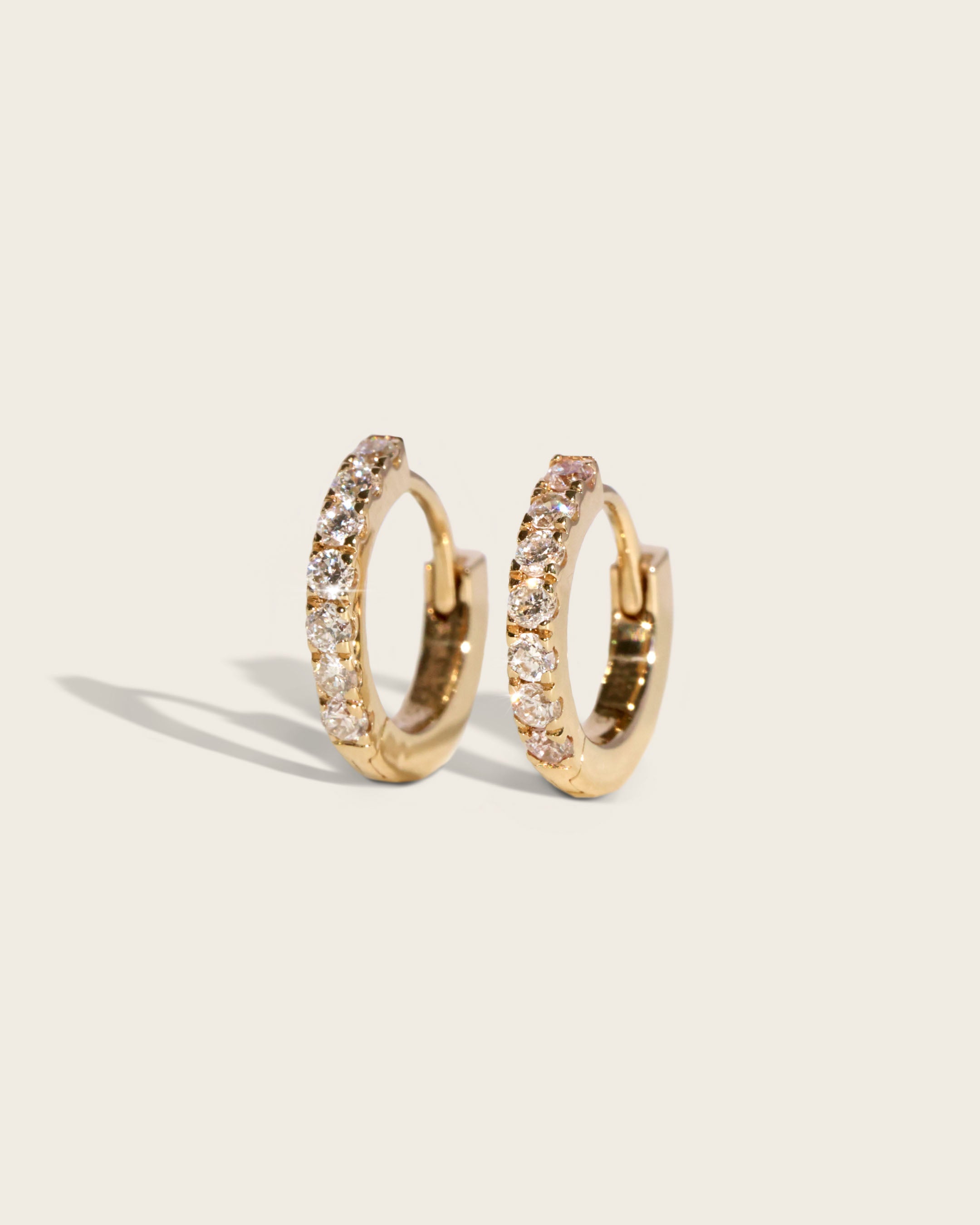 Lab Diamond Huggie Hoop Earrings