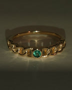 Emerald Bezel Curb Chain Ring